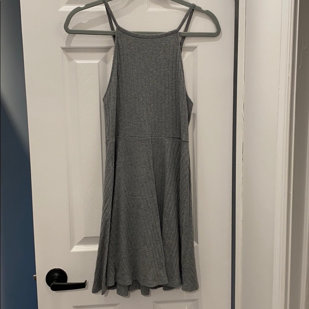 Adorable Grey Gray Open Back Summer Dress